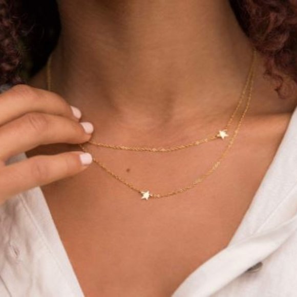 JENNIFER ZEUNER STAR DOUBLE NECKLACE *NEW* - Picture 1 of 3